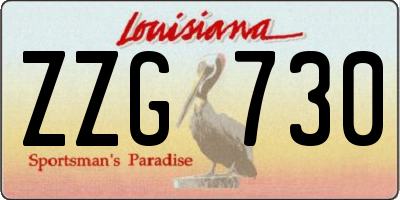 LA license plate ZZG730