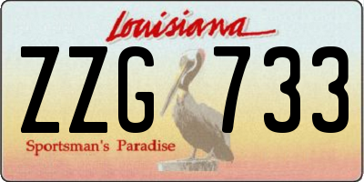 LA license plate ZZG733