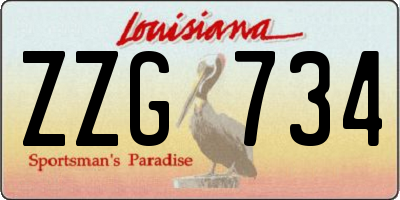 LA license plate ZZG734