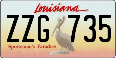 LA license plate ZZG735