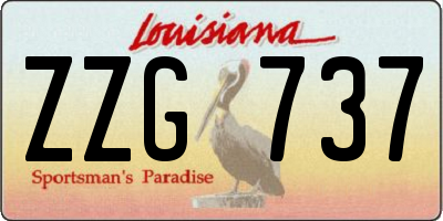 LA license plate ZZG737