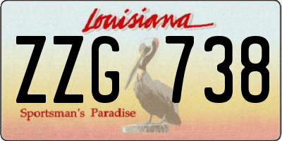 LA license plate ZZG738