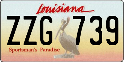 LA license plate ZZG739