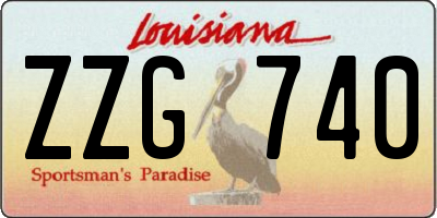 LA license plate ZZG740