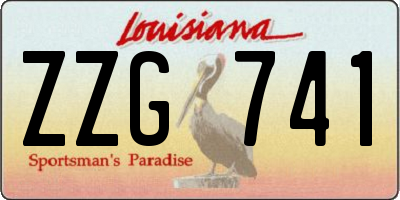 LA license plate ZZG741