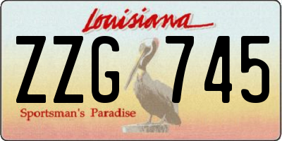 LA license plate ZZG745