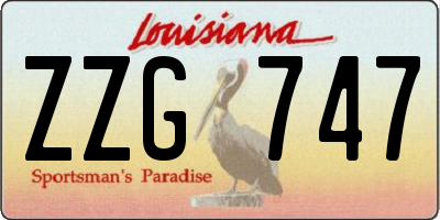 LA license plate ZZG747