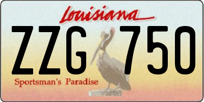 LA license plate ZZG750