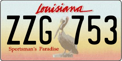 LA license plate ZZG753