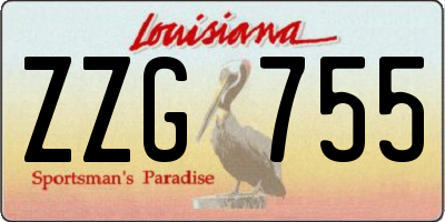 LA license plate ZZG755