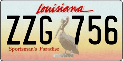 LA license plate ZZG756