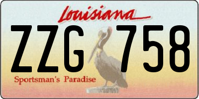 LA license plate ZZG758