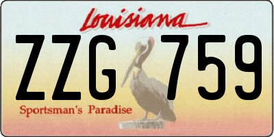 LA license plate ZZG759