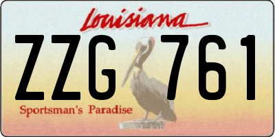 LA license plate ZZG761