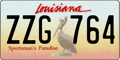LA license plate ZZG764