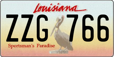 LA license plate ZZG766