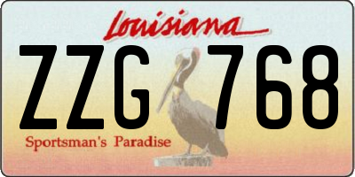LA license plate ZZG768