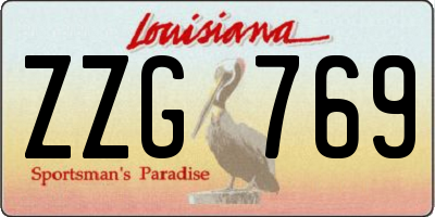 LA license plate ZZG769