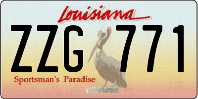 LA license plate ZZG771