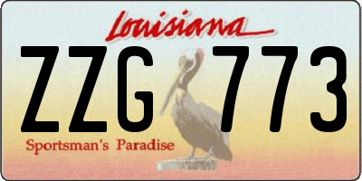 LA license plate ZZG773