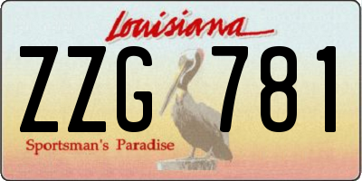 LA license plate ZZG781