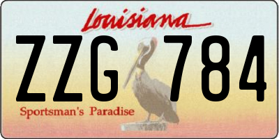 LA license plate ZZG784