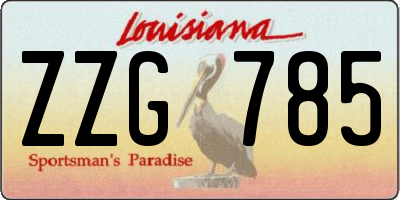 LA license plate ZZG785