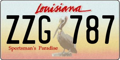 LA license plate ZZG787