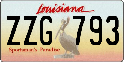 LA license plate ZZG793