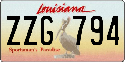 LA license plate ZZG794