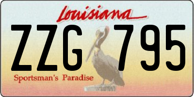 LA license plate ZZG795