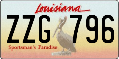 LA license plate ZZG796