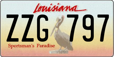 LA license plate ZZG797