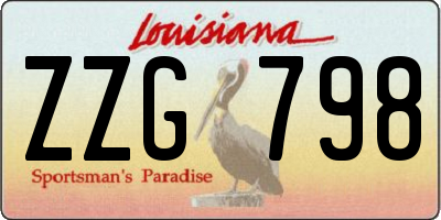 LA license plate ZZG798