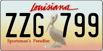 LA license plate ZZG799