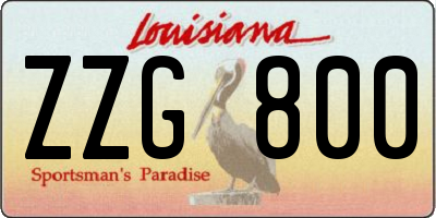 LA license plate ZZG800