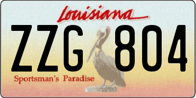 LA license plate ZZG804