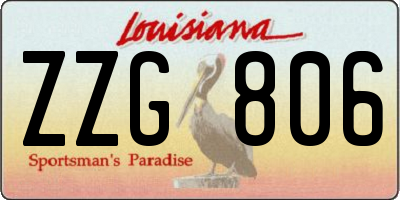 LA license plate ZZG806