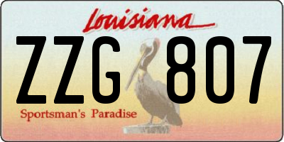 LA license plate ZZG807