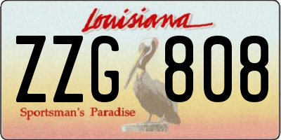 LA license plate ZZG808