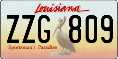 LA license plate ZZG809