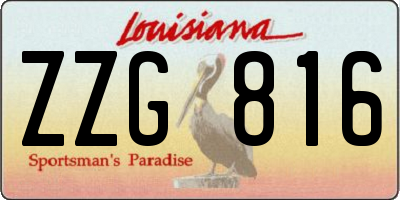 LA license plate ZZG816