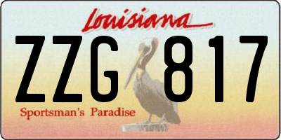 LA license plate ZZG817