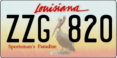 LA license plate ZZG820