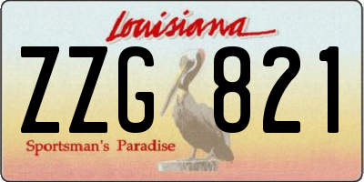 LA license plate ZZG821