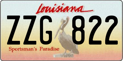 LA license plate ZZG822