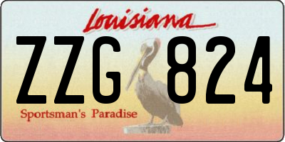 LA license plate ZZG824