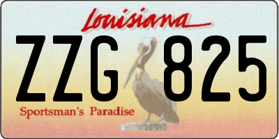 LA license plate ZZG825