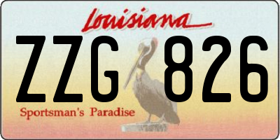 LA license plate ZZG826