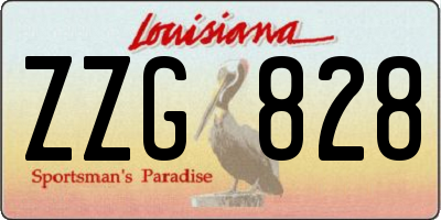 LA license plate ZZG828